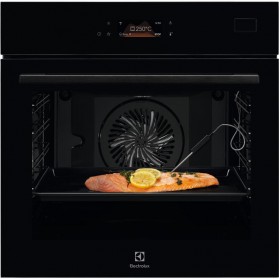 Electrolux Духова шафа електрична, 70л, А++, пара, дисплей, конвекція, ф-ція пароварки, телескопічні напрямні, чорний (EOB8S39WZ)