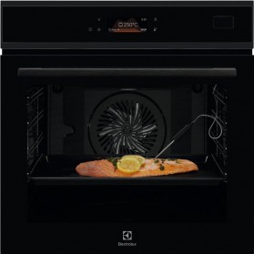 Electrolux Духова шафа електрична, 70л, А++, пара, дисплей, конвекція, ф-ція пароварки, телескопічні напрямні, чорний (EOB8S39H)