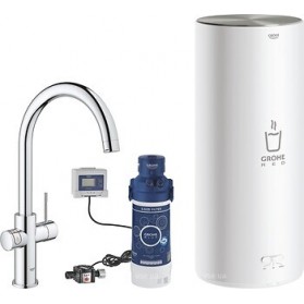 Подвійний кран для кухні Grohe Red Duo 30079001 + бойлер combi (7 літрів)