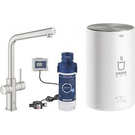 Подвійний кран для кухні Grohe Red Duo 30327DC1 + бойлер combi (4 літра)